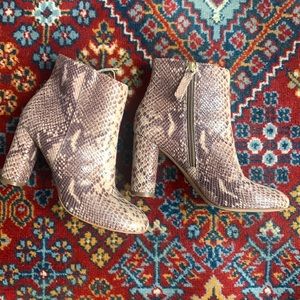 I.N.C. International Concepts Taytee Women's Snake Skin Style Ankle Zip Boot